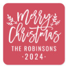 Script moderne Rouge Joyeux Noël personnalisé