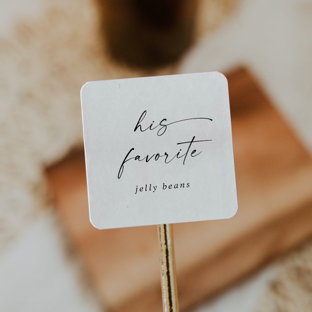 Sticker Carré Script Moderne Sa Faveur Mariage Favorite (Créateur téléchargé)