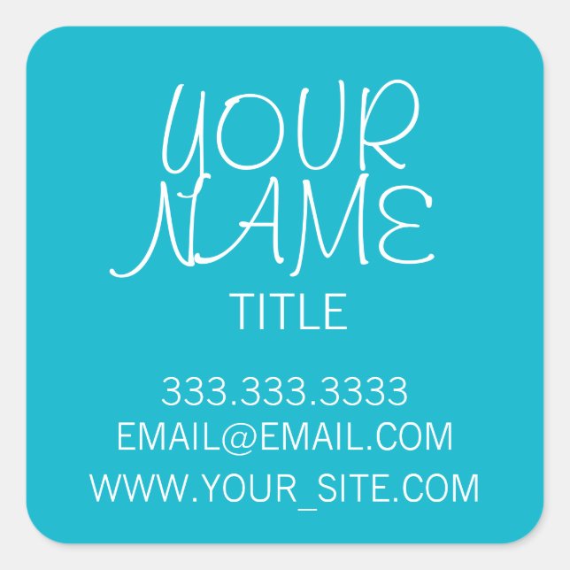 Sticker Carré Scuba Blue Freehand simple (Devant)