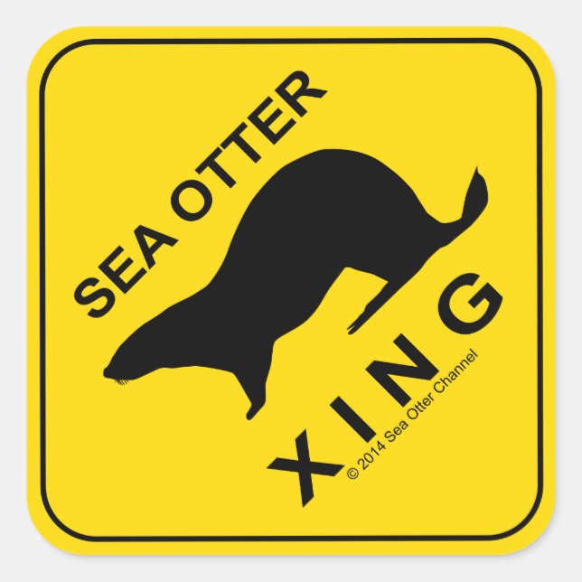 Sticker Carré Sea Otter Xing (Devant)