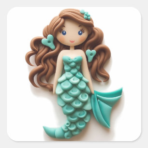 Sticker Carré Seas enchantées : Un conte de sirène à Fondant