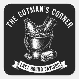 Sticker Carré Seau de cutman de boxe Design Vintage