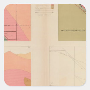 Sticker Carré Sections transversales verticales du filon, mine