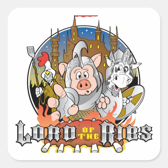 STICKER CARRÉ SEIGNEUR DU BBQ RIBS (Devant)