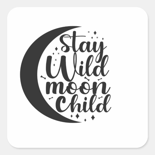Sticker Carré Séjour Wild Moon Enfant Éffrayant Halloween Cadeau (Devant)