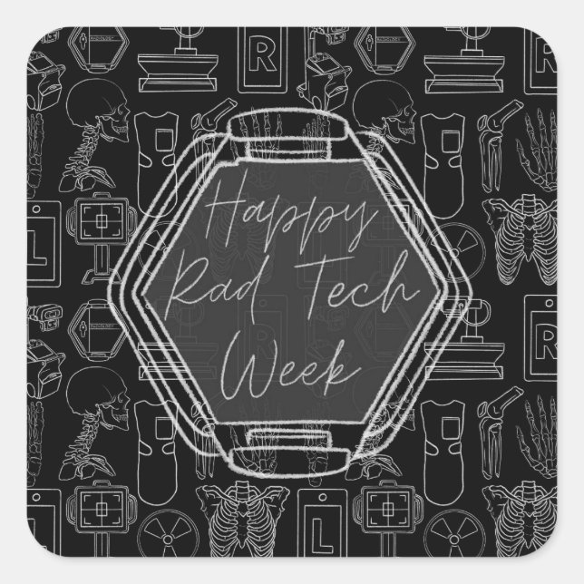 Sticker Carré Semaine de la technologie Rad (Devant)