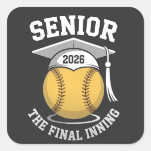 Sticker Carré Senior The Final Inning 2026 Softball Graduation
