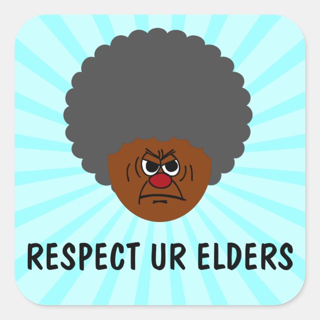Sticker Carré Seniors Stern Avertissement : Respectez vos aînés (Devant)