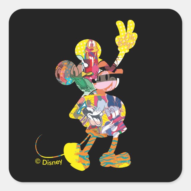 Sticker Carré Sensationnel 6 | Un collage d'amis (Devant)