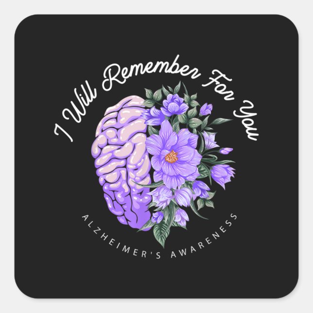 Sticker Carré Sensibilisation à la maladie d'Alzheimer Je me sou (Devant)