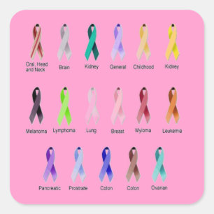 STICKER CARRÉ SENSIBILISATION AU CANCER