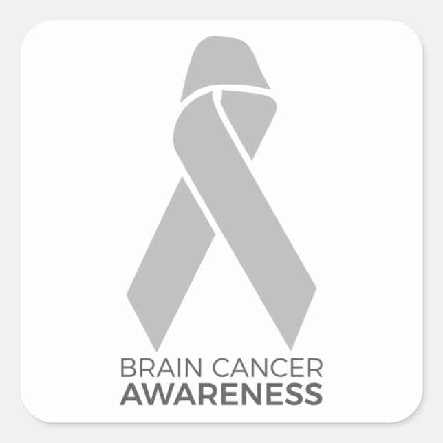 Sticker Carré Sensibilisation au cancer du cerveau (Devant)