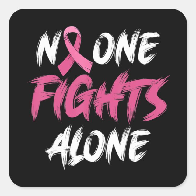 Sticker Carré Sensibilisation au cancer du sein Ruban rose T-shi (Devant)