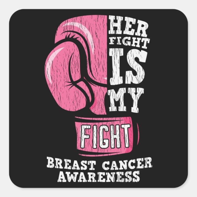 Sticker Carré Sensibilisation au cancer du sein Soutien aux amis (Devant)