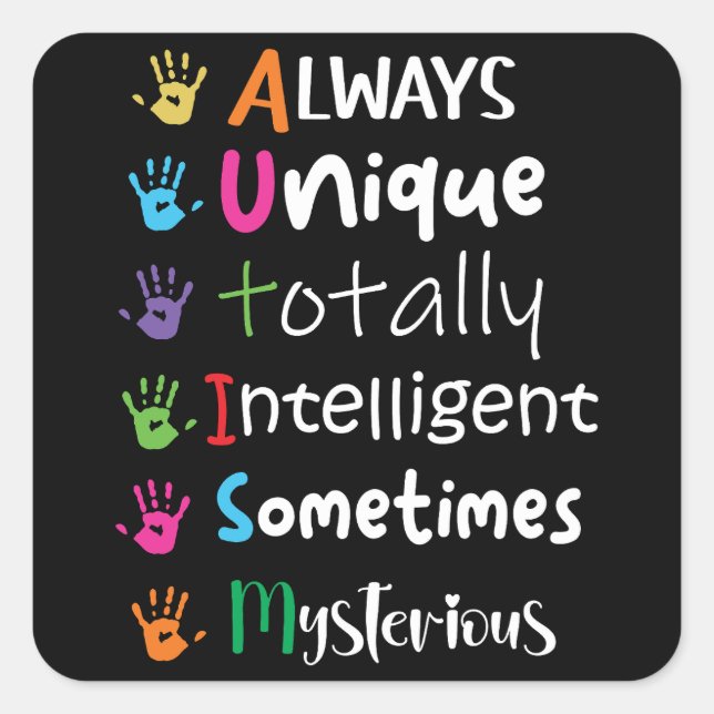 Sticker Carré Sensibilisation sur l'autisme (Devant)