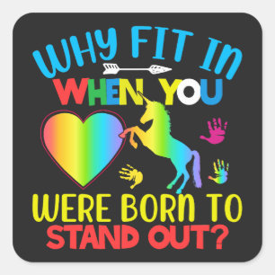 Sticker Carré Sensibilisation sur l'autisme, surmonter les défis