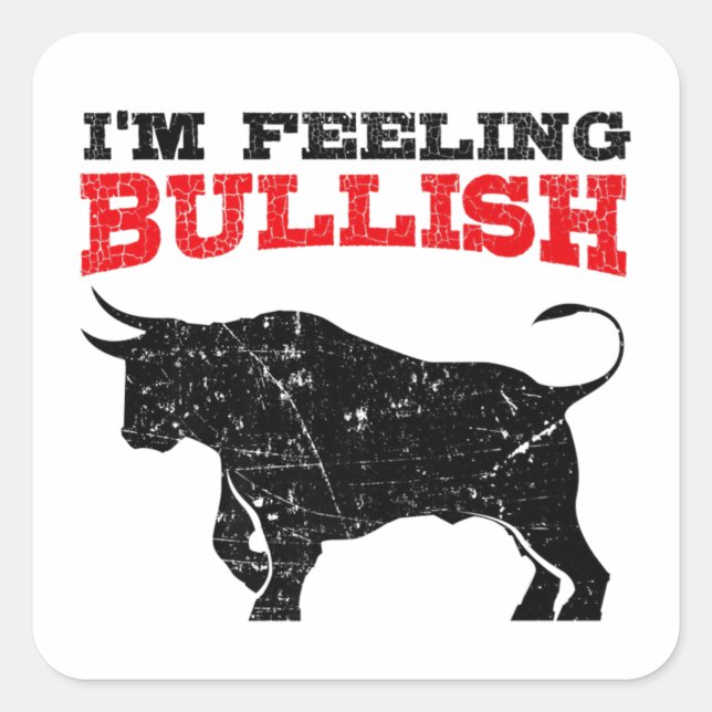 Sticker Carré Sentiment Bullish Bull Trading Stock Market Tradin (Devant)
