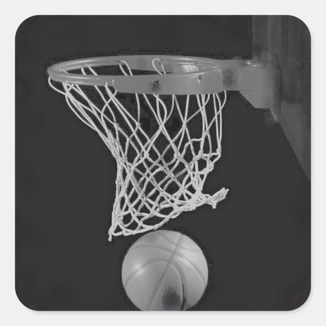 Sticker Carré Sepia Basketball (Devant)