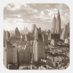 Sticker Carré Sepia New York