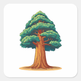 Sticker Carré Sequoiadendron giganteum tree