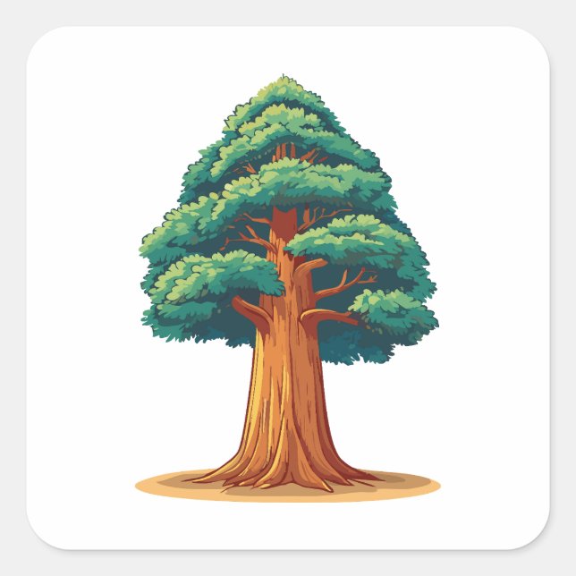 Sticker Carré Sequoiadendron giganteum tree (Devant)