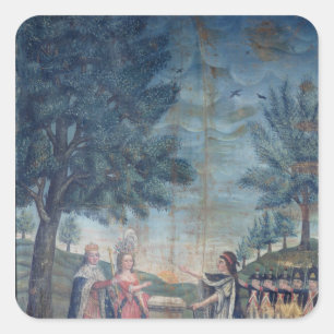 Sticker Carré Serment du roi, la reine