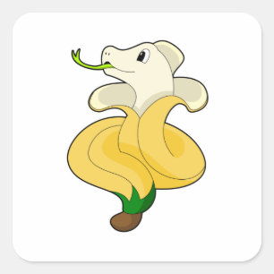 Sticker Carré Serpent avec banane