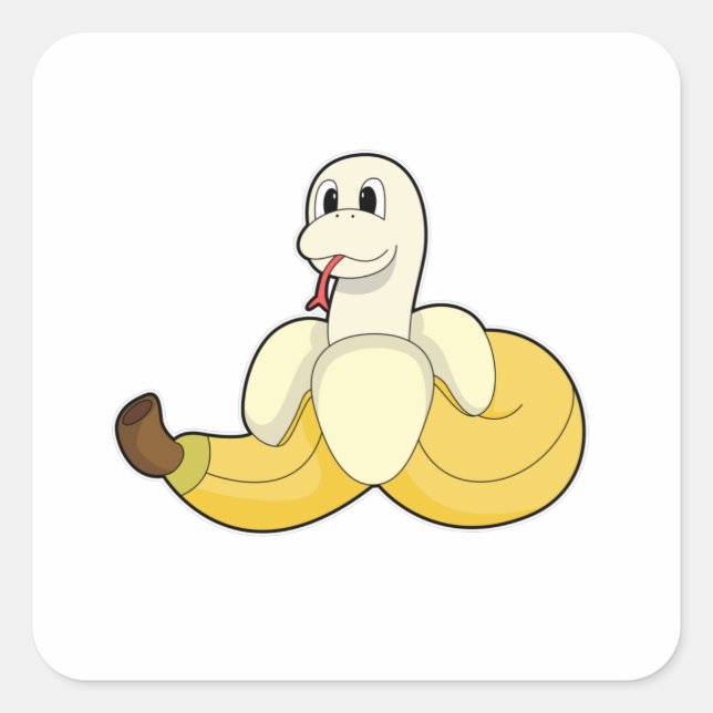 Sticker Carré Serpent avec banane (Devant)
