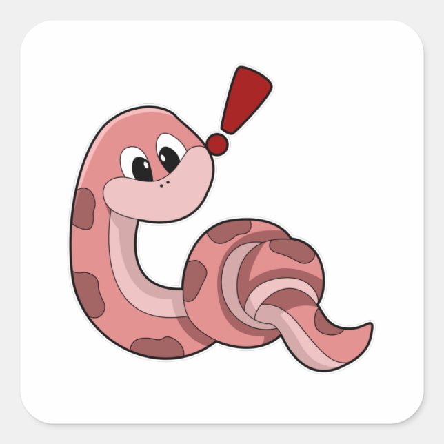 Sticker Carré Serpent avec des rideaux rouges (Devant)
