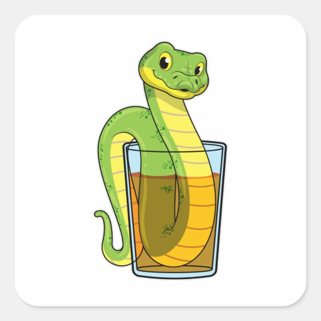 Sticker Carré Serpent avec jus (Devant)