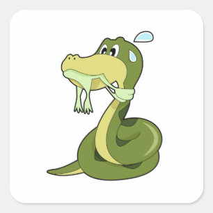Sticker Carré Serpent drôle