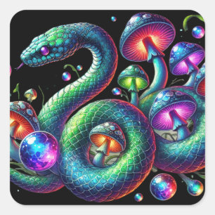 Sticker Carré Serpents & Spores