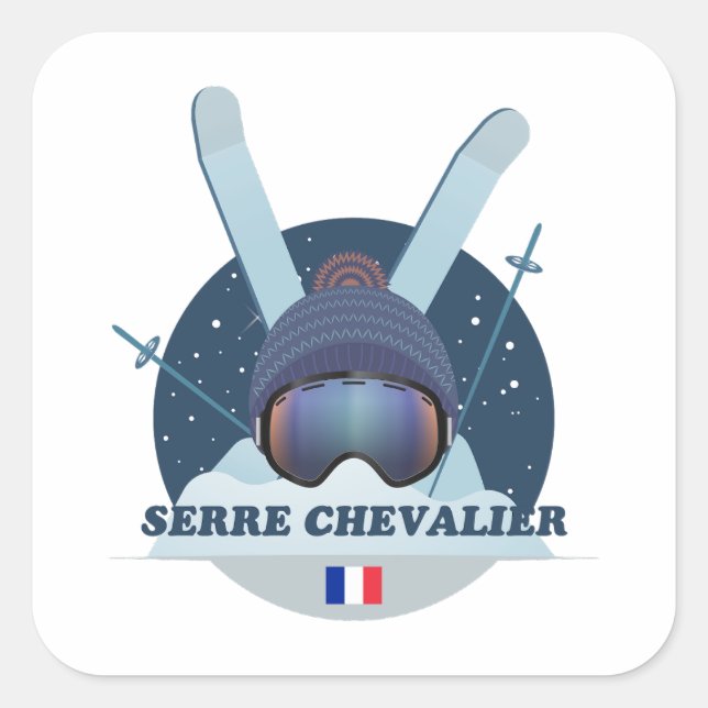Sticker Carré Serre Chevalier Ski resort (Front)