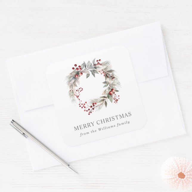 Sticker Carré Serre florale d'hiver rustique (Enveloppe)