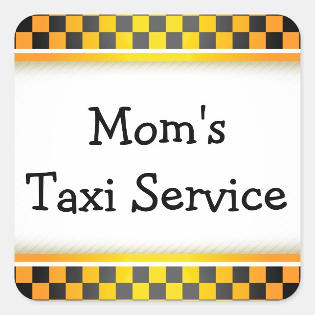 Sticker Carré Service de taxi de maman (Devant)