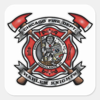 Sticker Carré Service d'incendie de Chicago/Harlem Knights E86 T