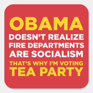 Sticker Carré Services d'incendie socialiste