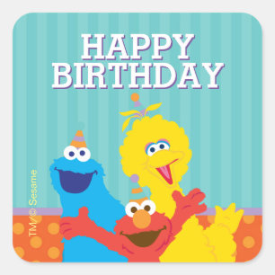 Sticker Carré Sesame Pals Anniversaire Motif