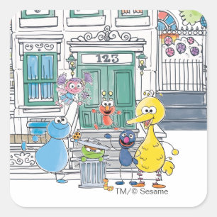 Sticker Carré Sesame Pals Doodley Graphisme