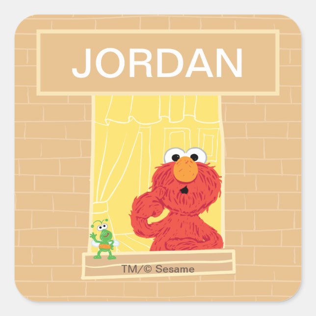 Sticker Carré Sesame Street Apartment Windows Pattern (Devant)