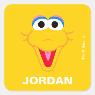 Sticker Carré Sesame Street Big Bird - Retour à l'école Étiquett