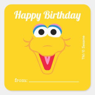 Sticker Carré Sesame Street Big Bird   Un cadeau de - Anniversai