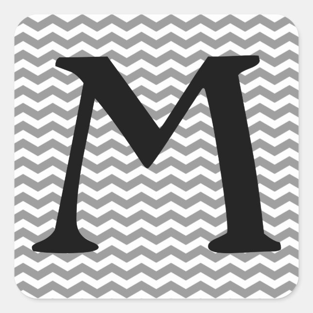 Sticker Carré Seychelles Grey Wave Chevron (Devant)