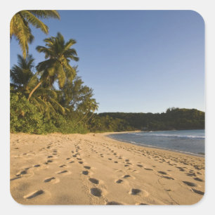 Sticker Carré Seychelles, île de Mahe, plage d'Anse Takamaka, 2