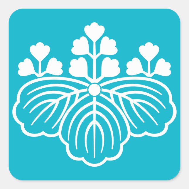 Sticker Carré Shadowed paulownia with 5&3 blooms (Devant)