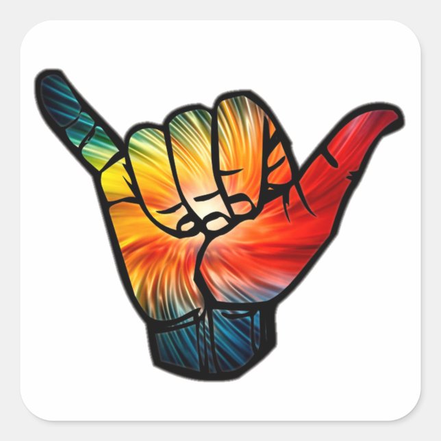 Sticker Carré Shaka Rainbow (Devant)