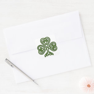 Sticker Carré Shamrock celte - Jour de la Saint Patrick
