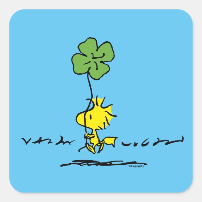 Sticker Carré Shamrock de transport de bois (Devant)