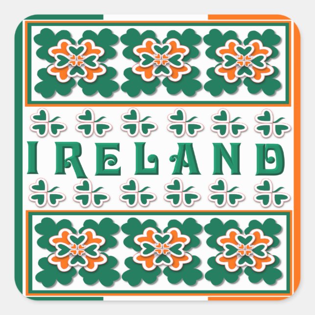 Sticker Carré Shamrock et plus (Devant)