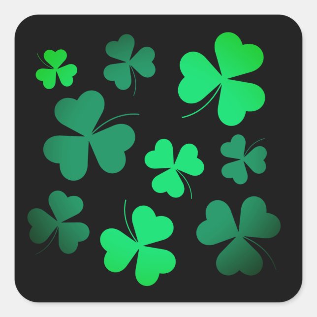 Sticker Carré Shamrock Irish Party Irish Wdding Irlandais Annive (Devant)